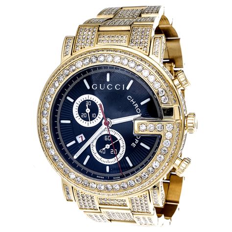 black and gold gucci watch mens|gucci diamond watch for men.